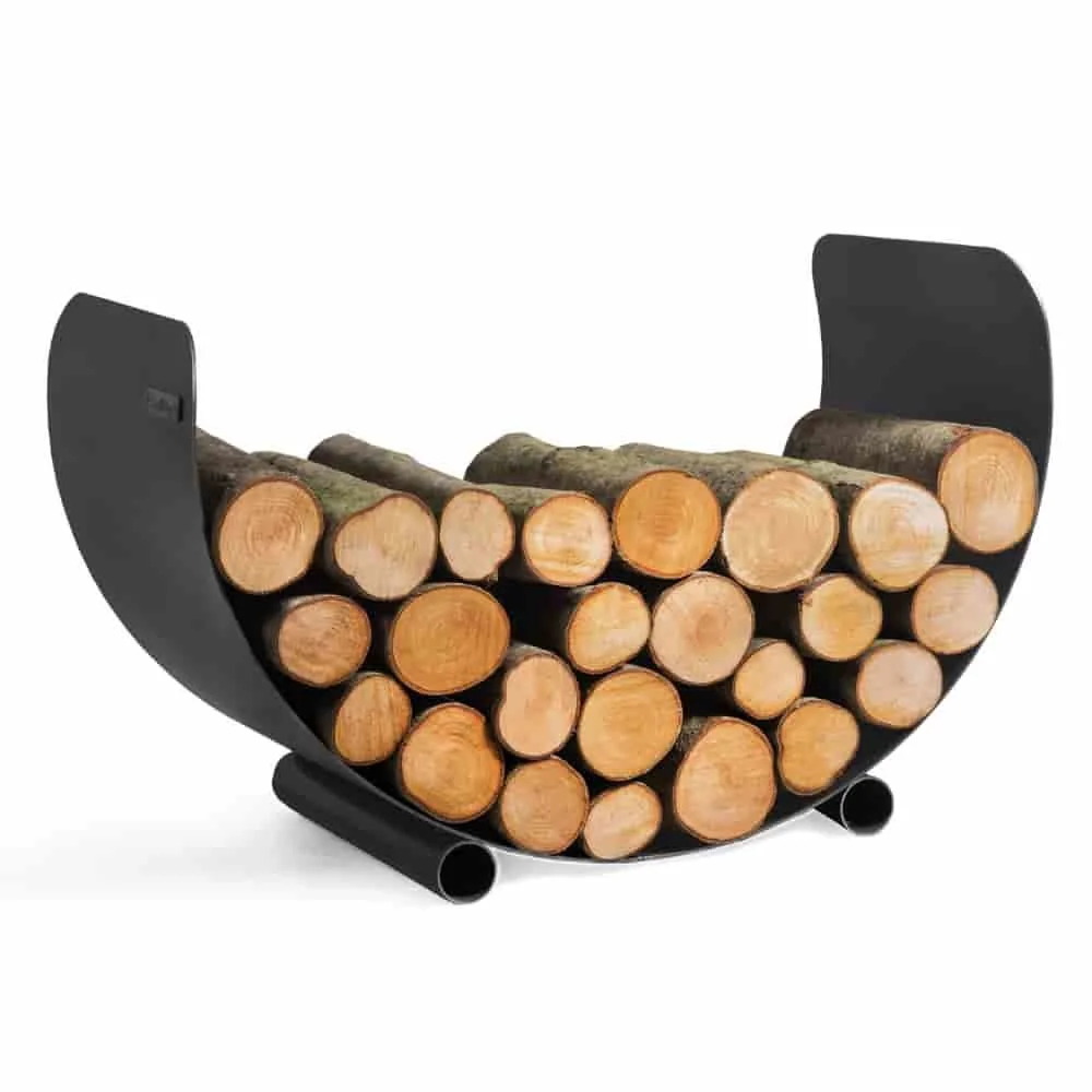 "Étagère à Bois d'Acier Turyn 70x45cm - Rangement Design pour Cheminée image"