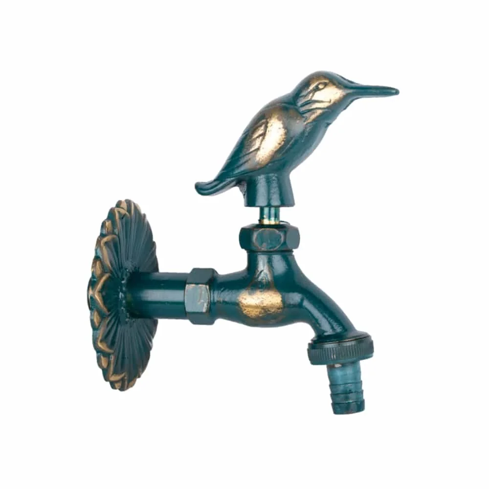 "Robinet de Jardin Nostalgie avec Oiseau, Laiton Patiné image"