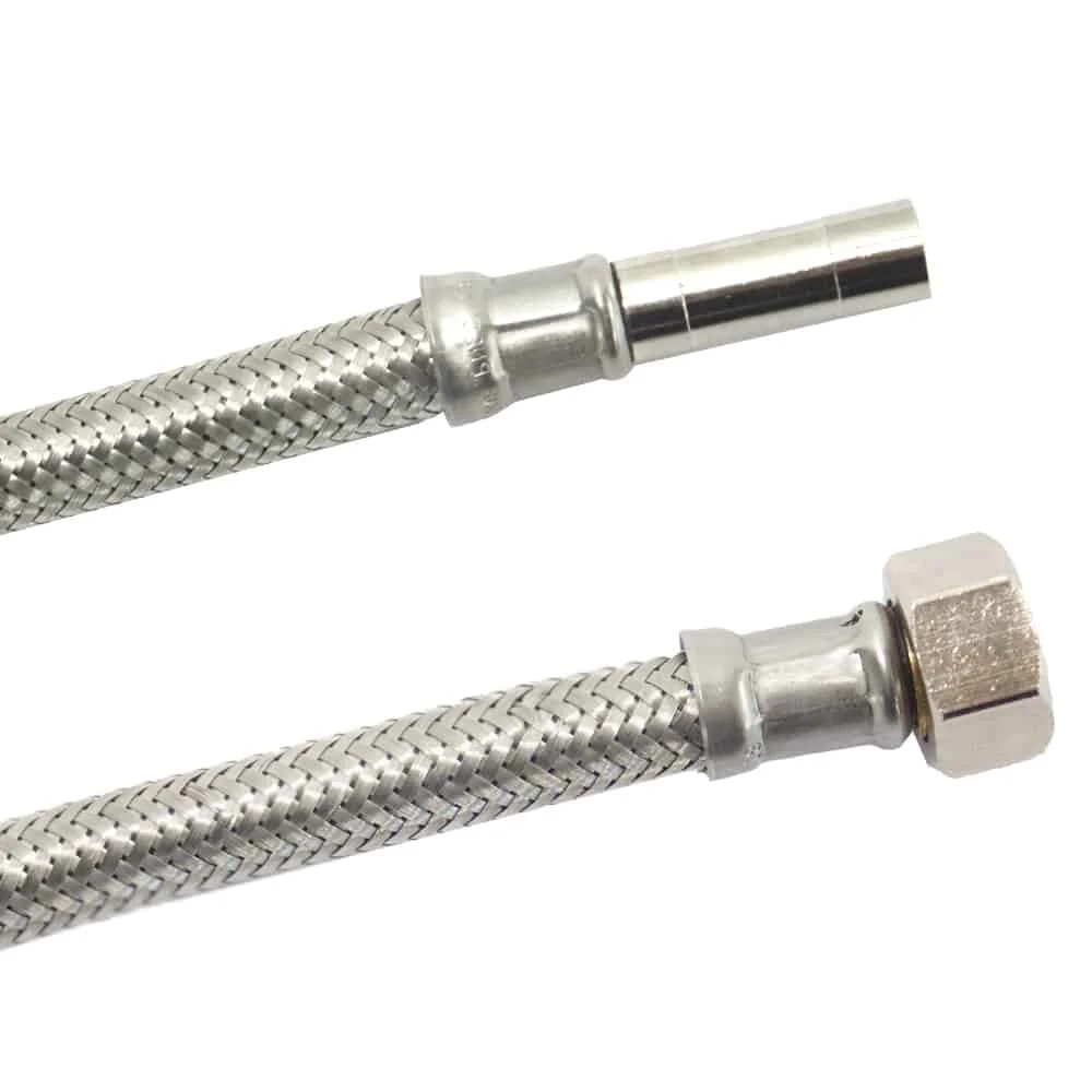 "Flexible Inox 3/8, 800mm, DVGW - Tuyau Blindé Eau Potable image"