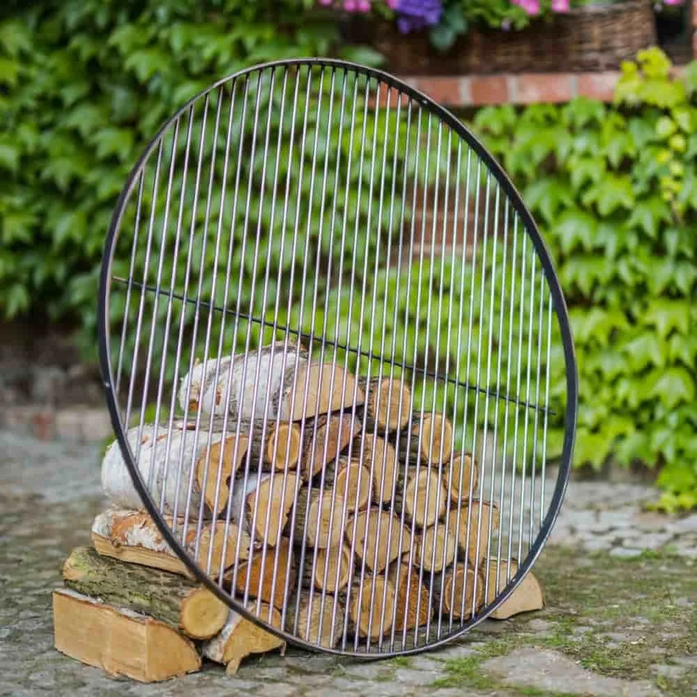 "Grille en acier naturel 80 cm pour barbecue image"