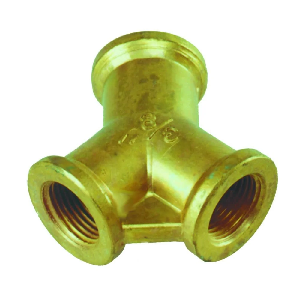 "Raccord Y en Laiton 2 Voies - Diviseur de Robinet Arrosage 3/8" image"