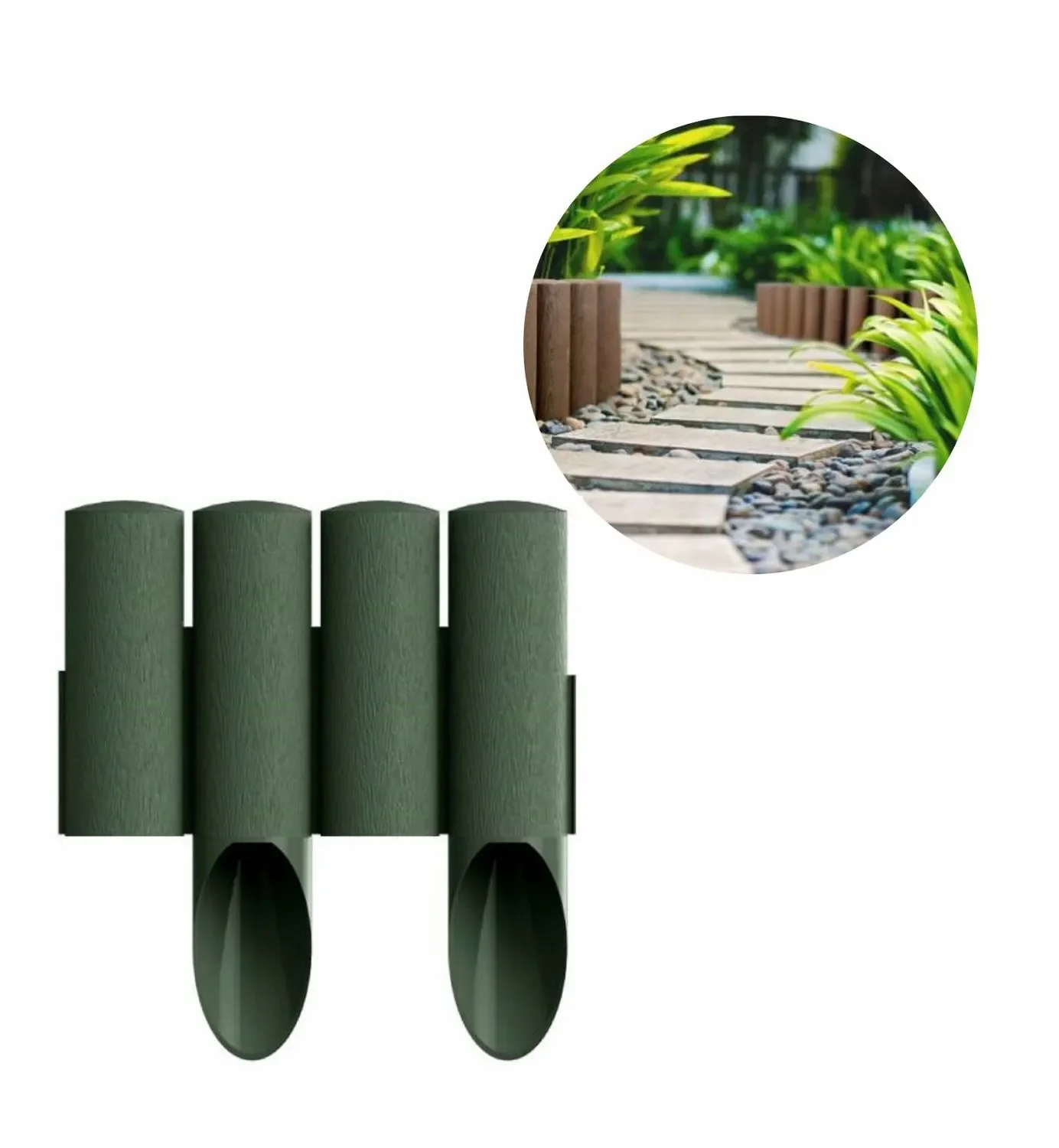 "Bordure Jardin Plastique vert 23cm x 25,5 cm | Bordure Jardin | Bordures de Jardin image"