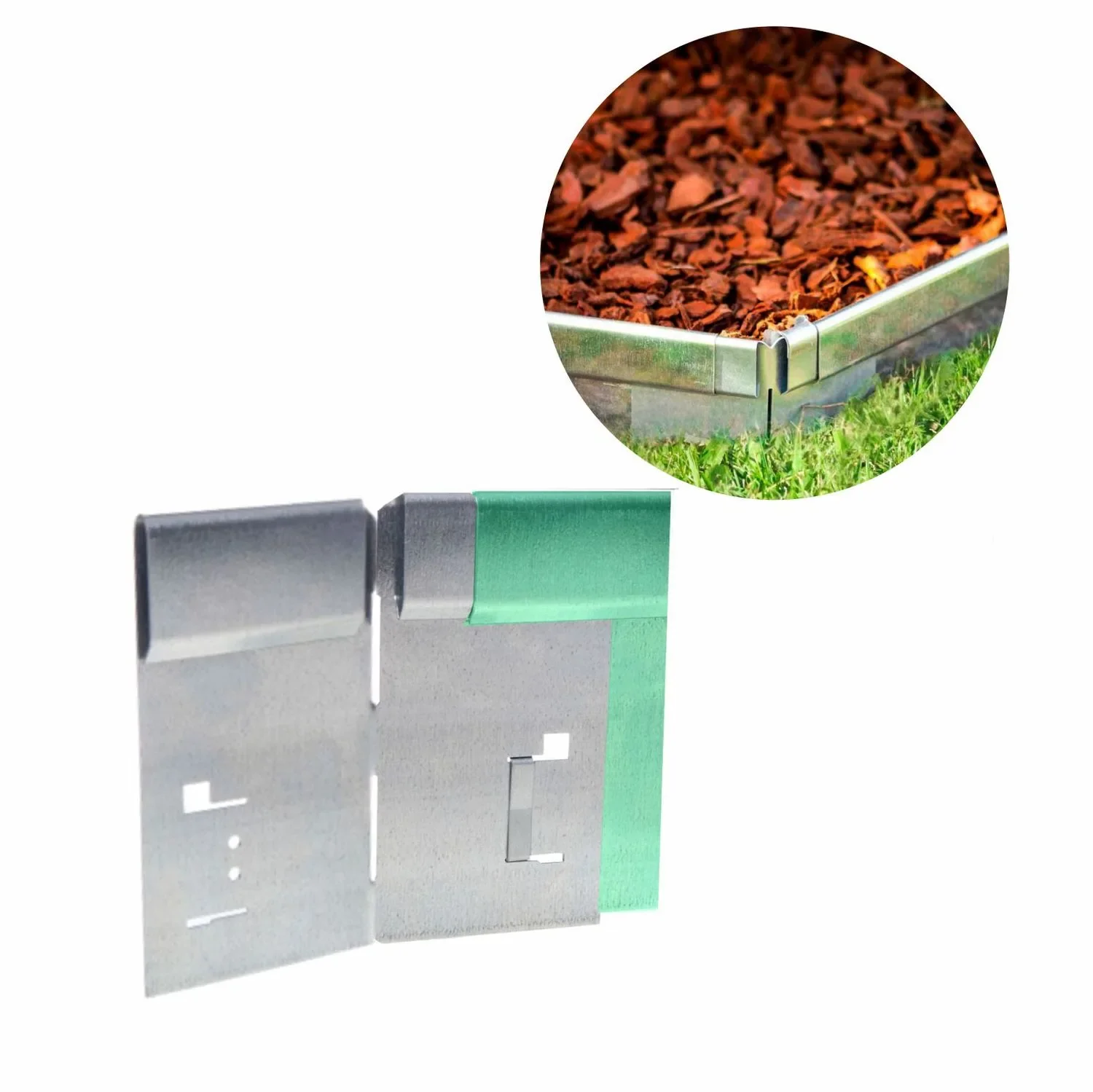 Coin pour Bordure de Jardin Exclusive Part1 8x8x14,8 cm Galvanisé | Bordure Jardin | Bordures de Jardin