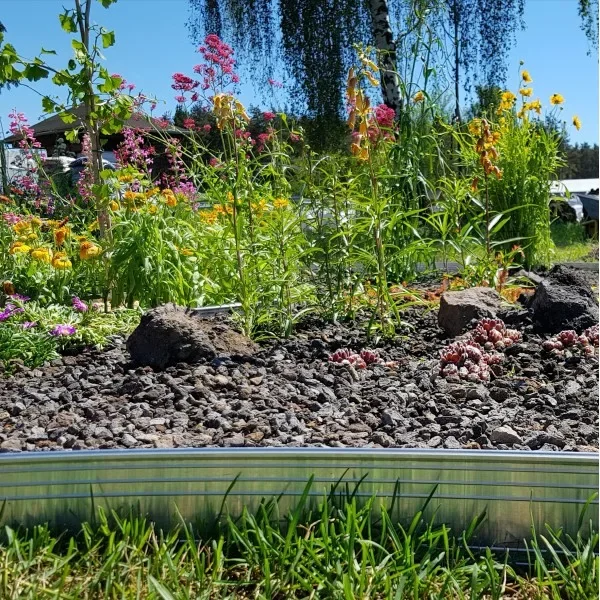 "Jeu de 5 bordures de jardin en aluminium ultra solide 14cm x 2m (10m long) | Bordure Jardin | Bordure jardin metal, couleur: non coloré image"