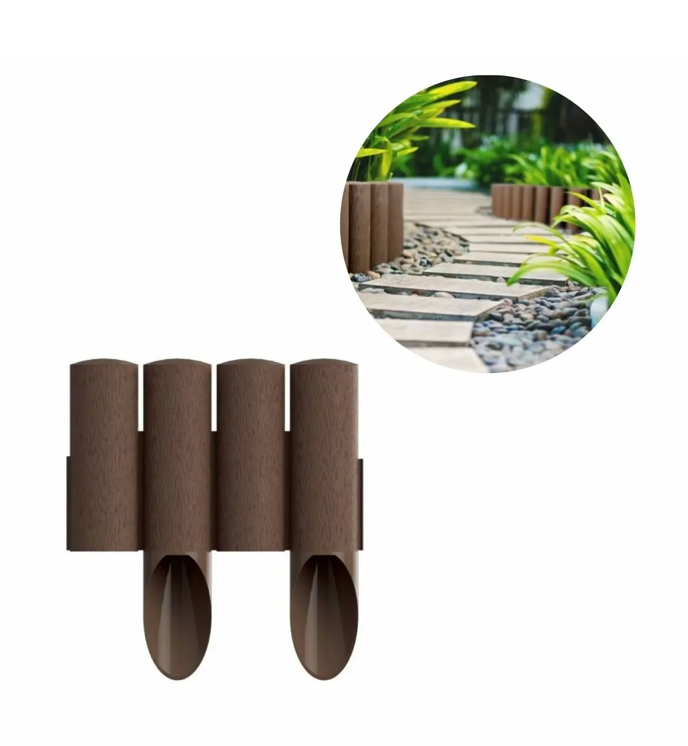 "Bordure Jardin Plastique brun 23cm x 25,5 cm | Bordure Jardin | Bordures de Jardin image"