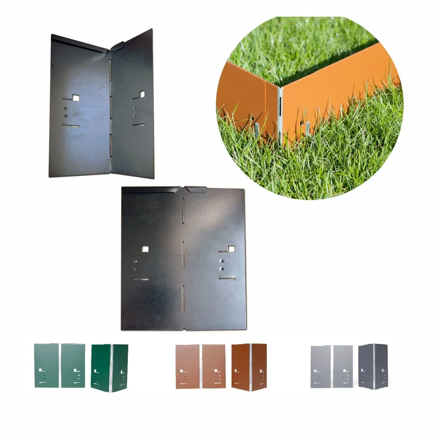 Coin en aluminium/zinc pour bordure de pelouse, 13,5 cm, non peint