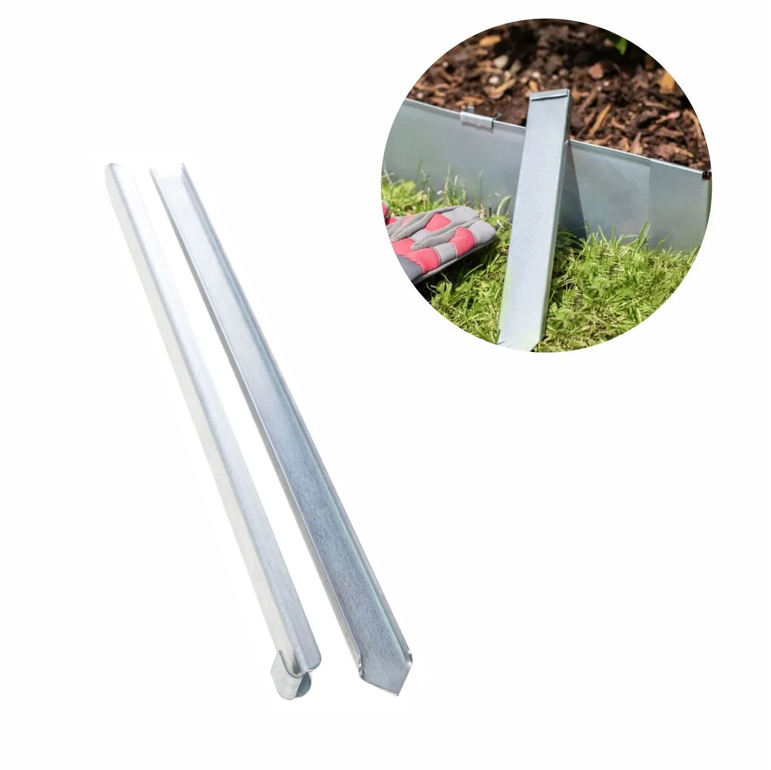 "Ancrage au sol pour bordures de jardin étroites et bande de Bordure de Jardin 40 x 2,6 x 0,2 cm | Bordure Jardin | Bordures de Jardin image"