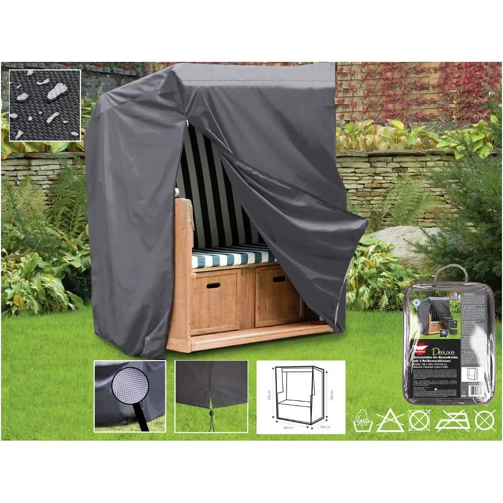 "Housse de protection pour fauteuil de plage, résistante aux intempéries, anthracite image"