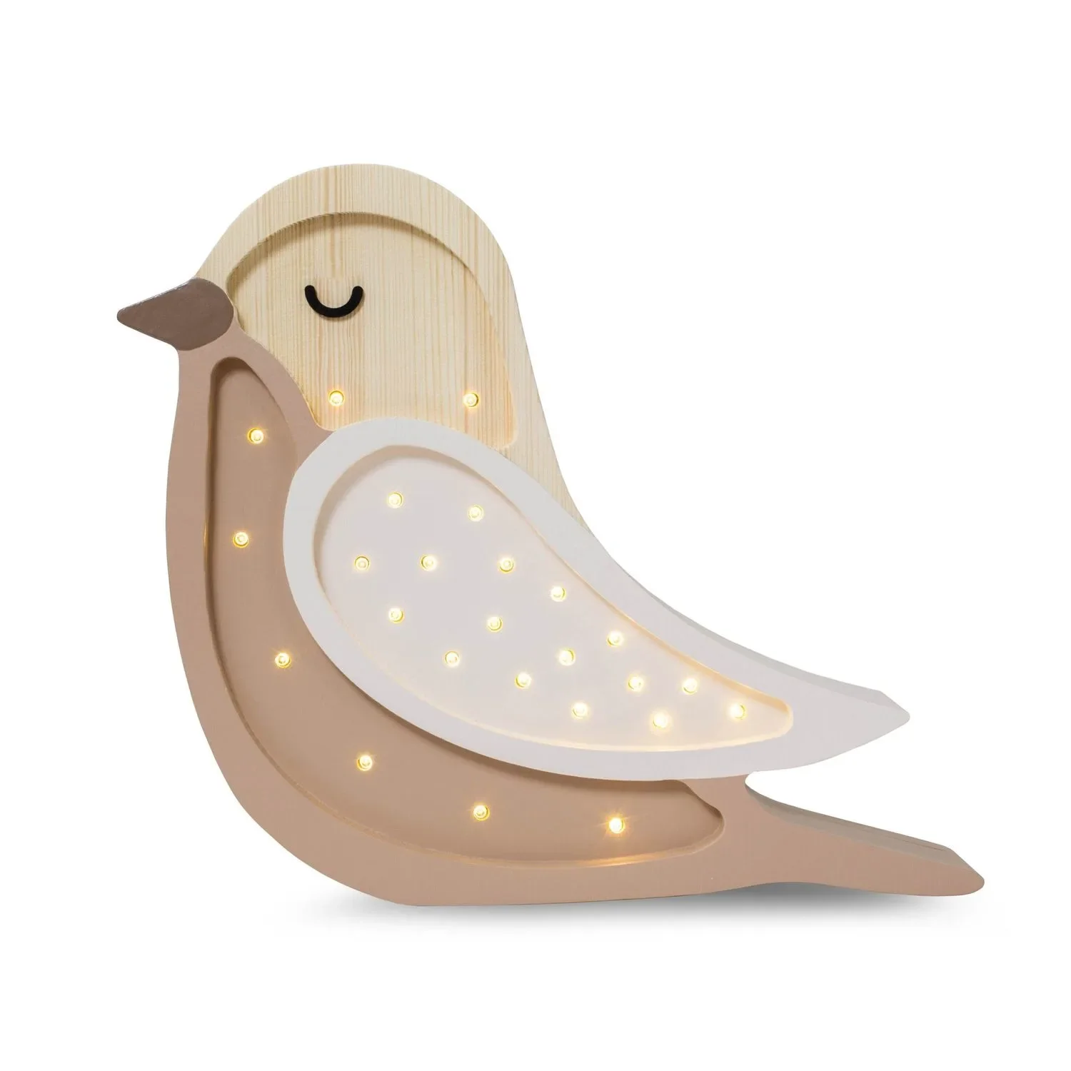 "Little Lights Veilleuse enfant, lampe de nuit oiseau - 100% pin naturel, couleur: bois de café image"