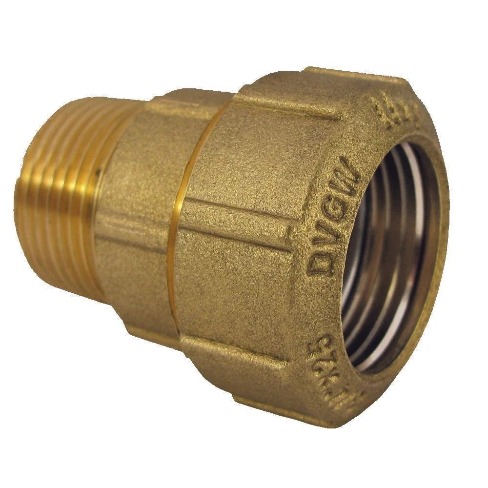 "Raccord PE Laiton 20mm, Filetage Mâle 20x1/2", Raccord Polyéthylène image"
