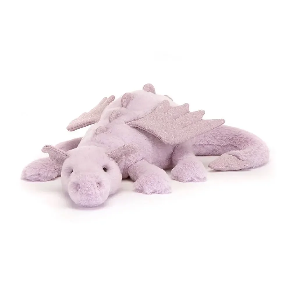 "Jellycat Peluche - Lavender Dragon, Taille: Moyen - H12 X L50 CM image"