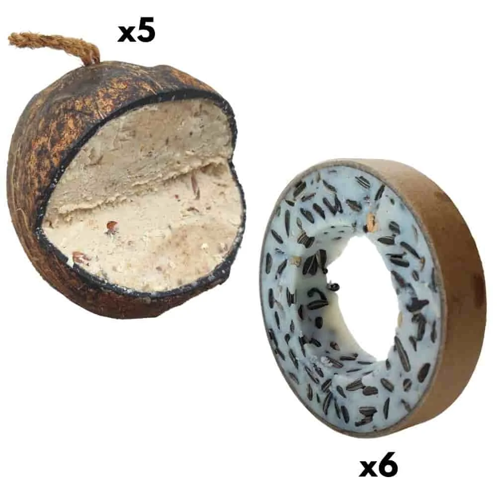 "Nourriture pour Oiseaux: Anneaux de Mésange & Noix de Coco image"