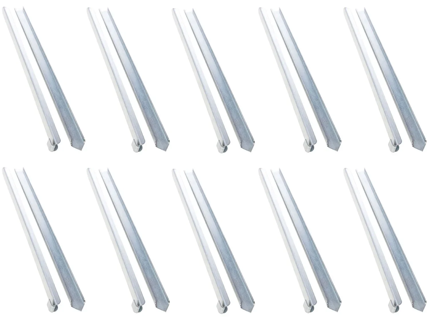 Lot de 10 ancres de sol pour bordure de gazon, étroites, 40 x 2,6 x 0,2 cm