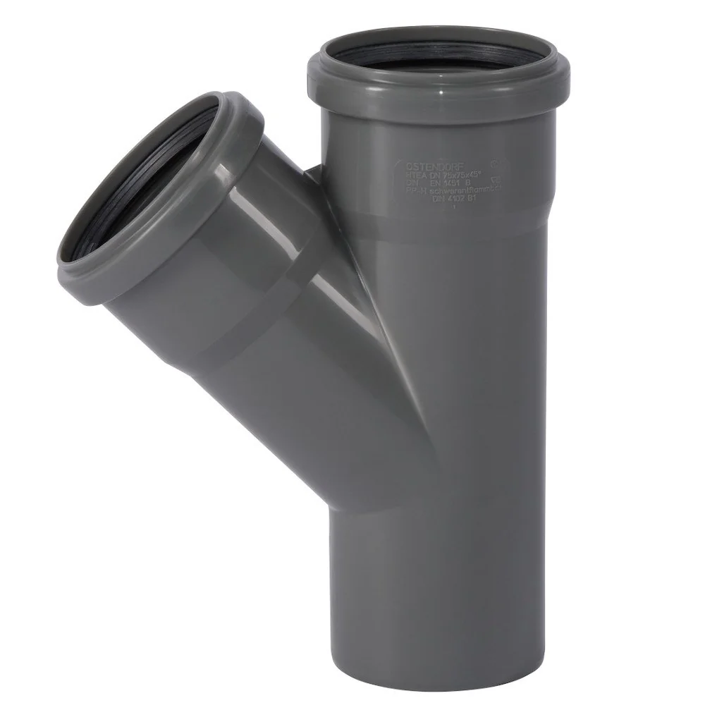 Raccord PVC 45 Degrés, Tuyau d'Évacuation 75mm, Assainissement