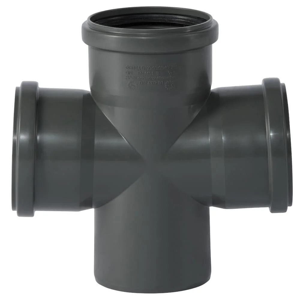 "Raccord Double PVC HTsafeDA DN/OD 90/90/90 87° pour Évacuation image"