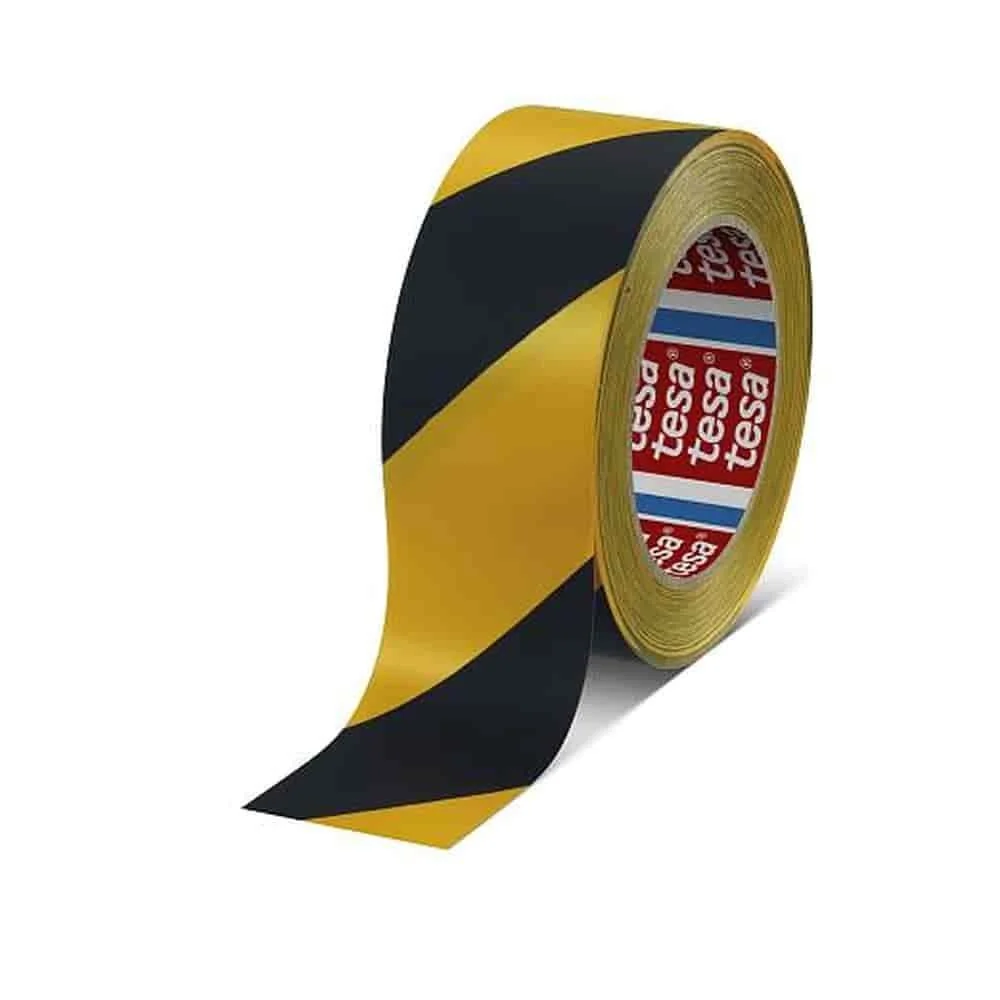"Bande de marquage au sol noir et jaune, PVC, 50 mm x 33 m image"