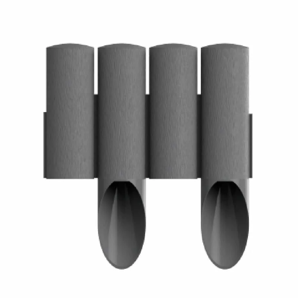 Bordure de Jardin Graphite 2.30m - Palisade Décorative en Plastique
