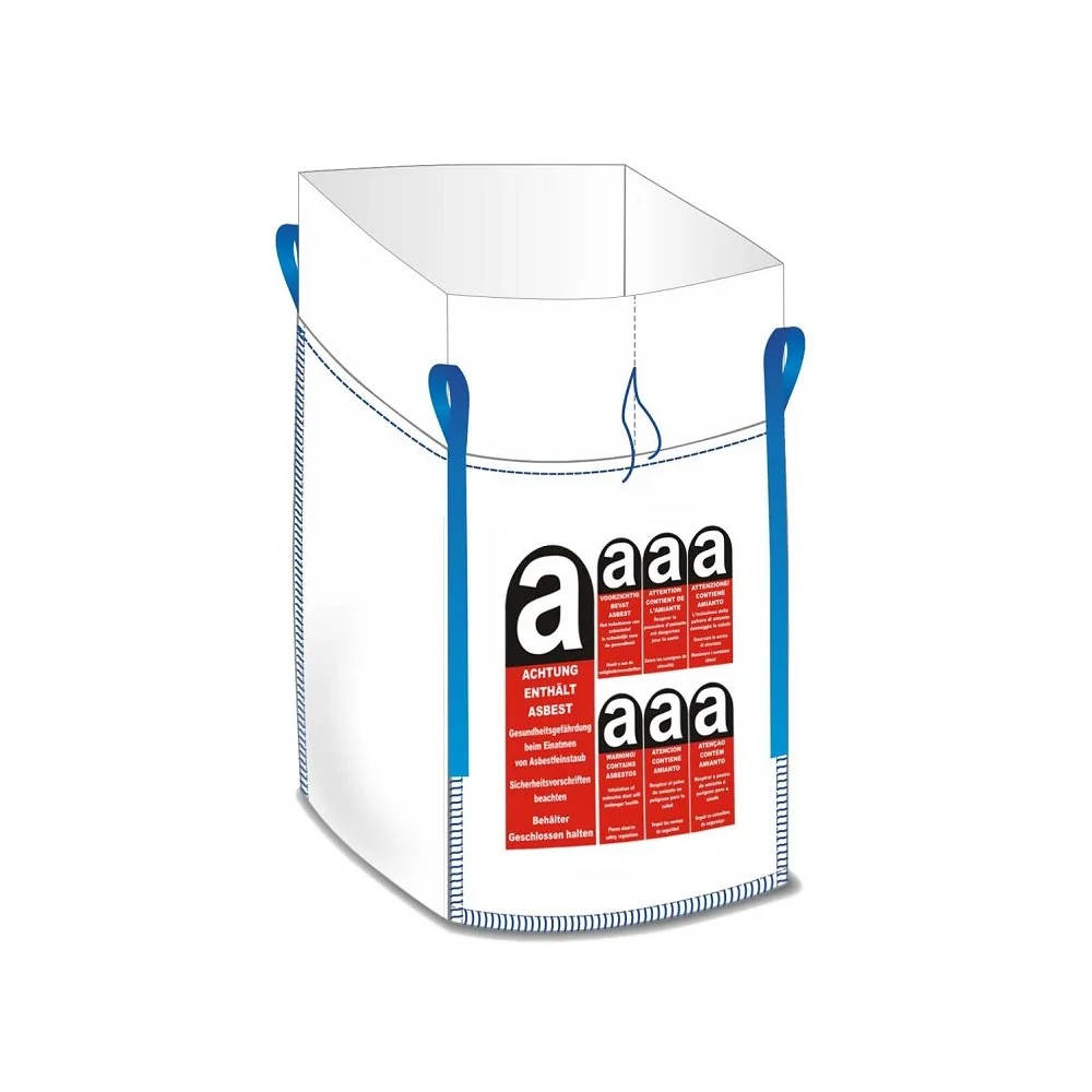 "Big Bag Amiante, Sac Amiante 1000 kg, 90 x 90 x 110 cm, avec Schürze pour déchets d'amiante image"