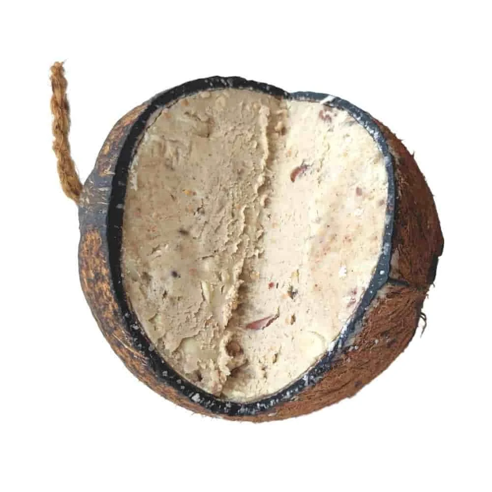 "Nourriture pour oiseaux sauvages en noix de coco, alimentation complète image"