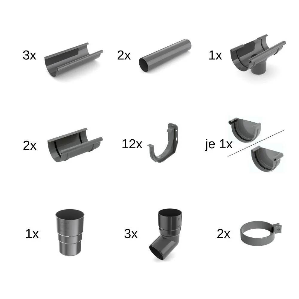 "Gouttière 6m Graphite, Kit complet Système 125 image"