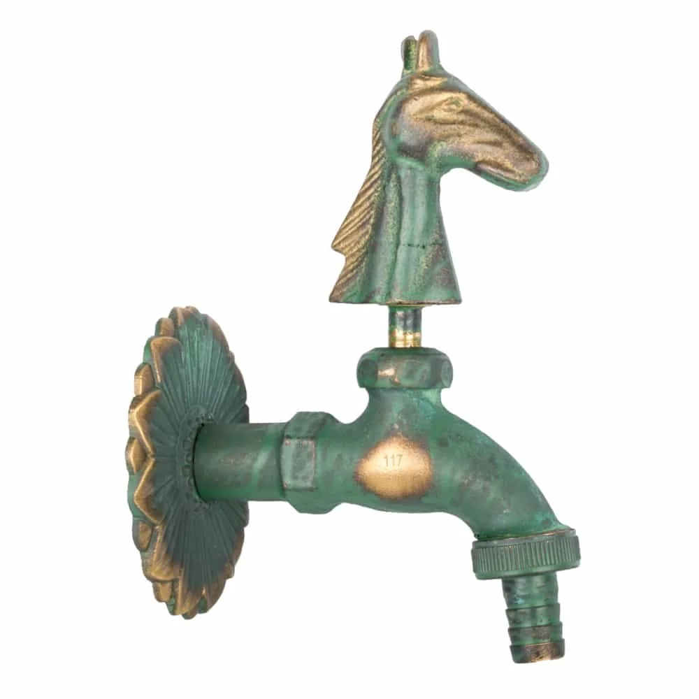 "Robinet de Jardin Nostalgie Tête de Cheval Patinée 1/2" image"