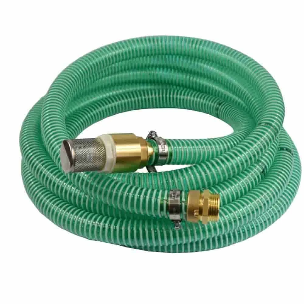 "Tuyau aspiration et refoulement 25mm, Tuyau aspiration avec crépine, clapet anti-retour 1 pouce, nipple double mâle 1 pouce, 6m image"