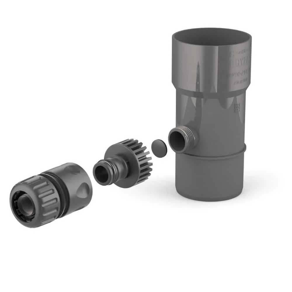 "Collecteur d'Eau de Pluie 90mm Graphite avec Kit de Connexion image"