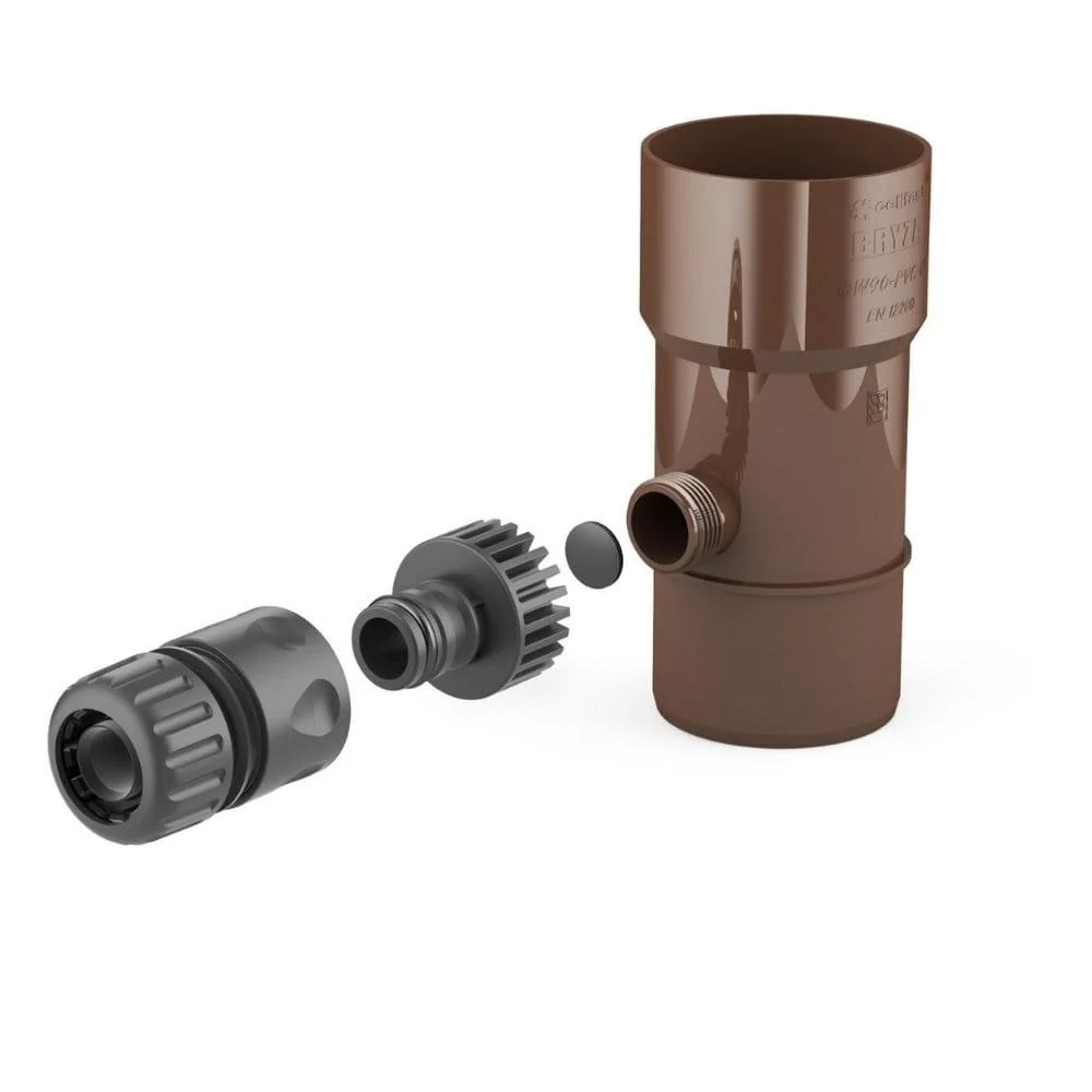 "Collecteur d'eau de pluie 110mm Marron pour Gouttière image"
