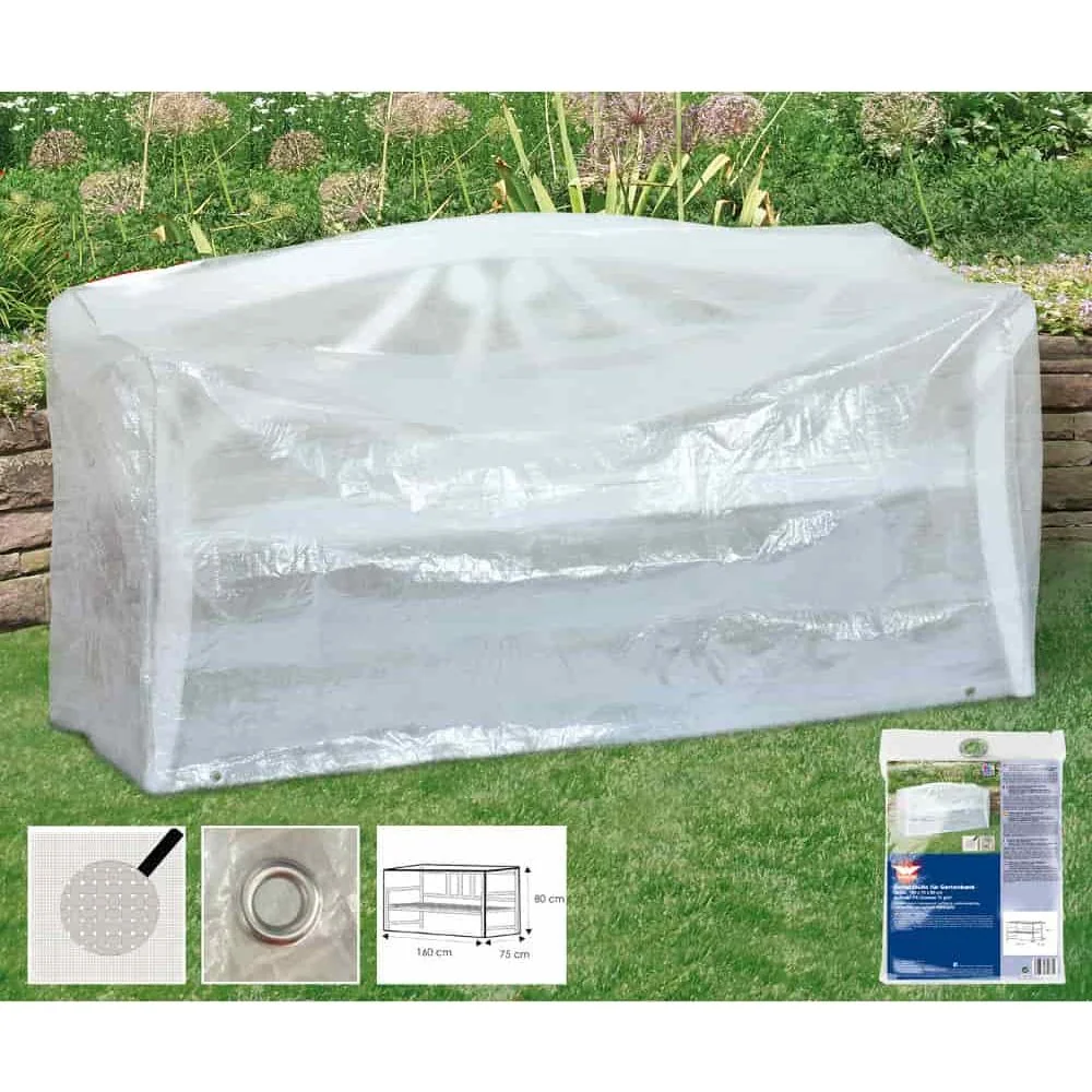 "Housse Protection Banc de Jardin 3 Places - 160x80x75cm - Transparente image"