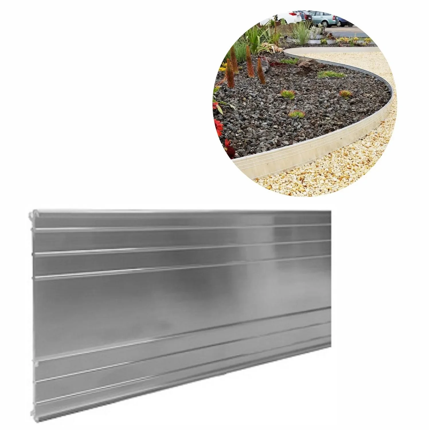 "Bordure de Jardin en aluminium ultra solide  Hauteur: 10-14-24 cm, Longueur: 1-30 m | Bordure Jardin | Bordures de Jardin, Large: 24 cm; Foule: 5 image"