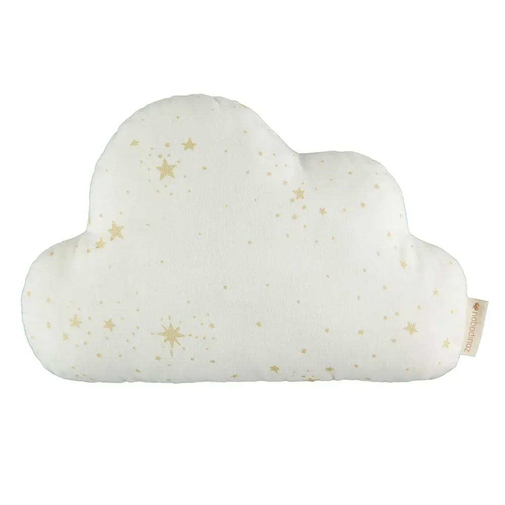 "Nobodinoz Coussin nuages étoiles dorées nature image"