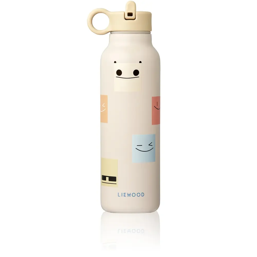 "Liewood Falk Bouteille d'eau, Gourde pour enfants - Smiley / Sand, 500 ml image"