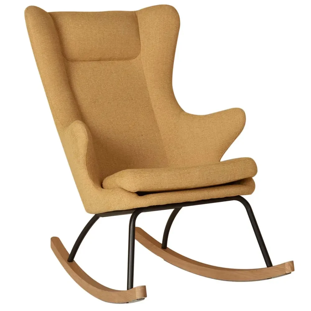 "Quax Chaise à bascule / Chaise d'allaitement De Luxe jaune moutarde image"