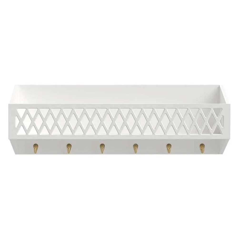 "Cam Cam Arlequin Etagere murale avec crochet blanc image"