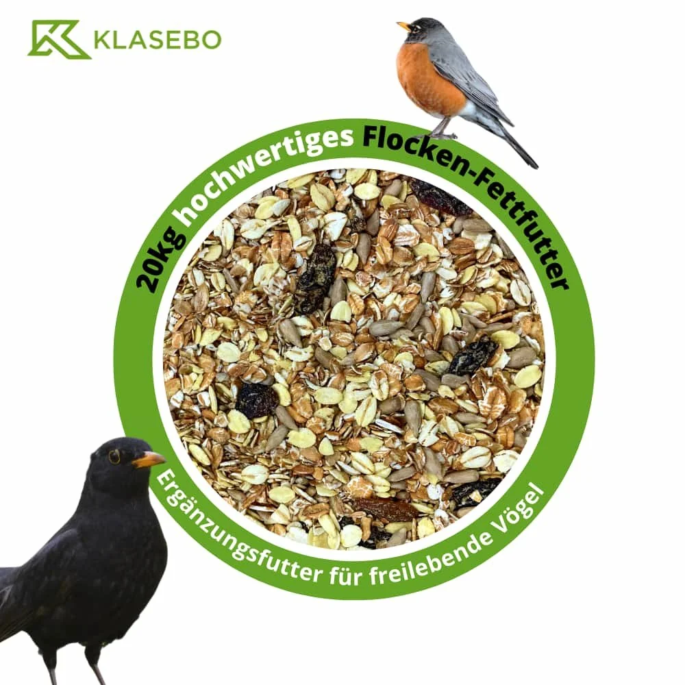 "Graines pour oiseaux, Nourriture oiseaux hiver, 20kg Mélange de flocons, graines tournesol et raisins secs image"