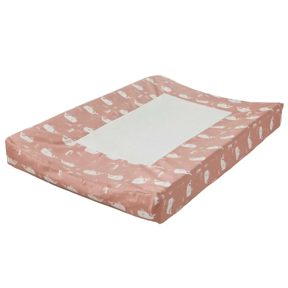 "Fresk matelas à langer housse baleine rose image"