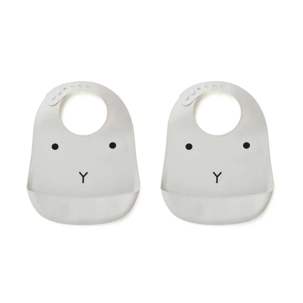 Liewood "Tilda" bavoir bebe silicone lapin gris