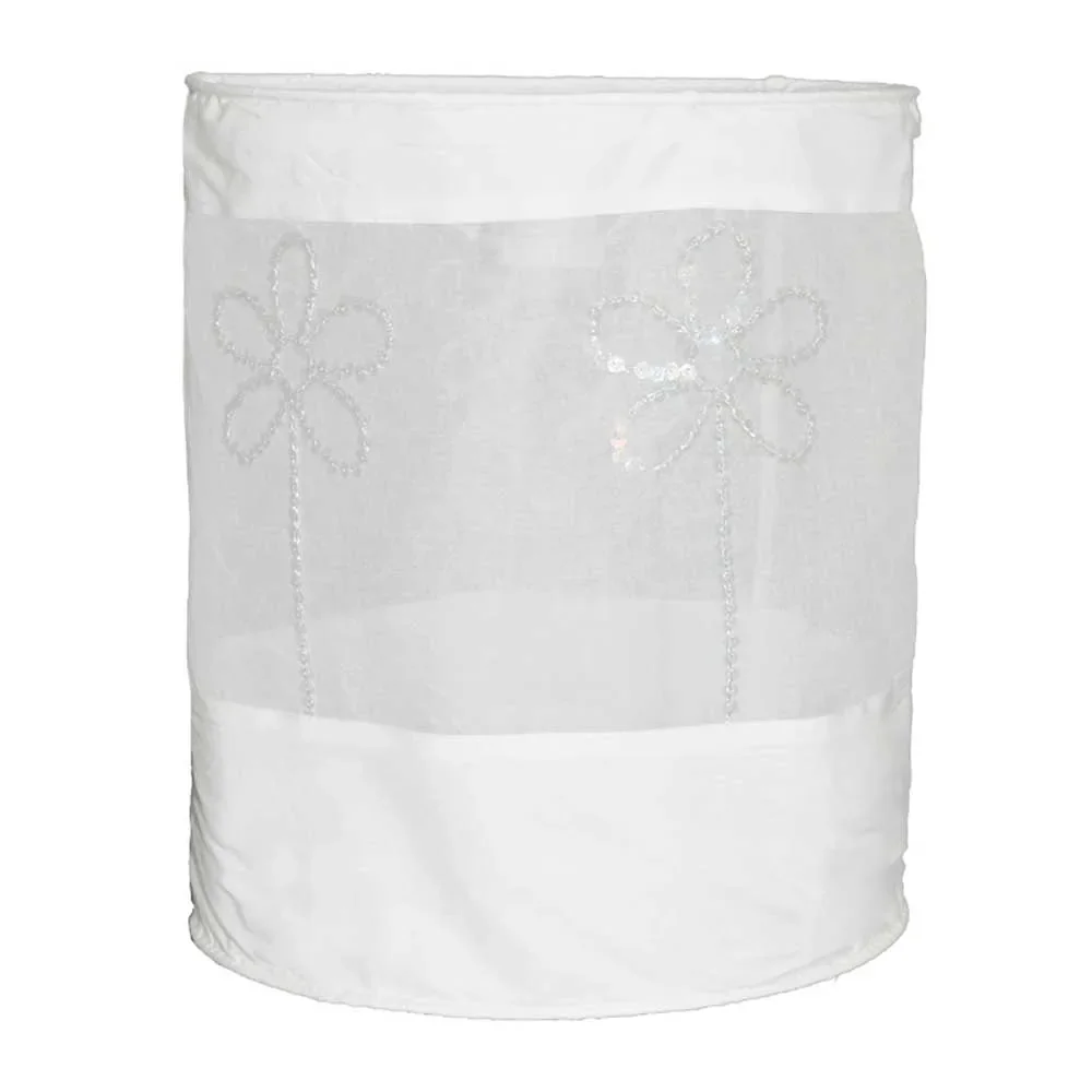 Taftan abat-jour froissé fleur blanc