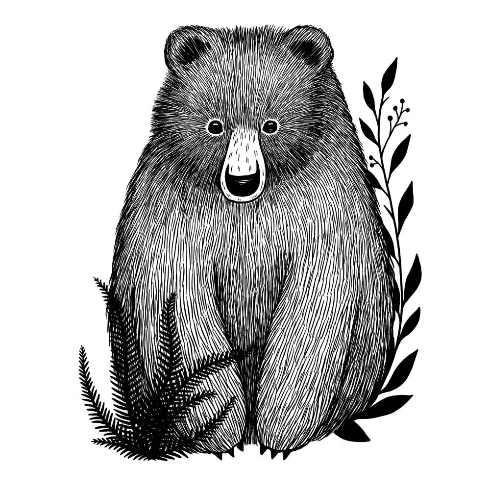 Lilipinso stickers muraux Petit ours noir blanc