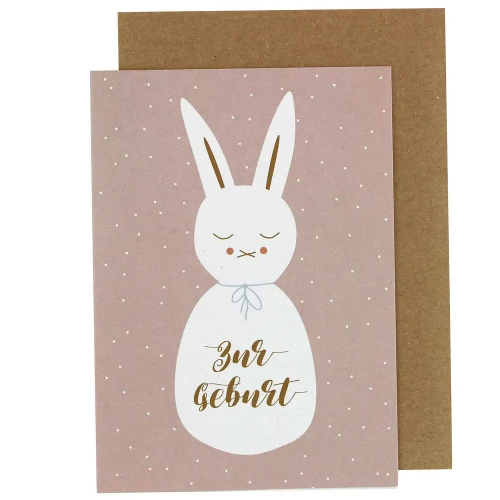 "Ava & Yves Carte de vœux de naissance Lapin image"