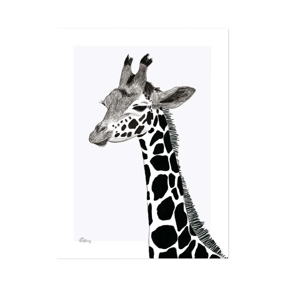 Lilipinso Poster Girafe noir blanc