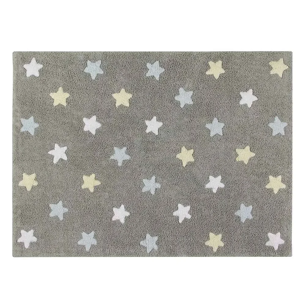 "Lorena Canals tapis étoiles gris bleu image"