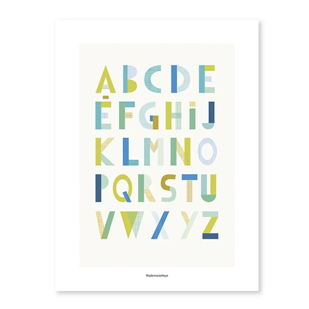 Lilipinso Poster lettres graphiques bleu