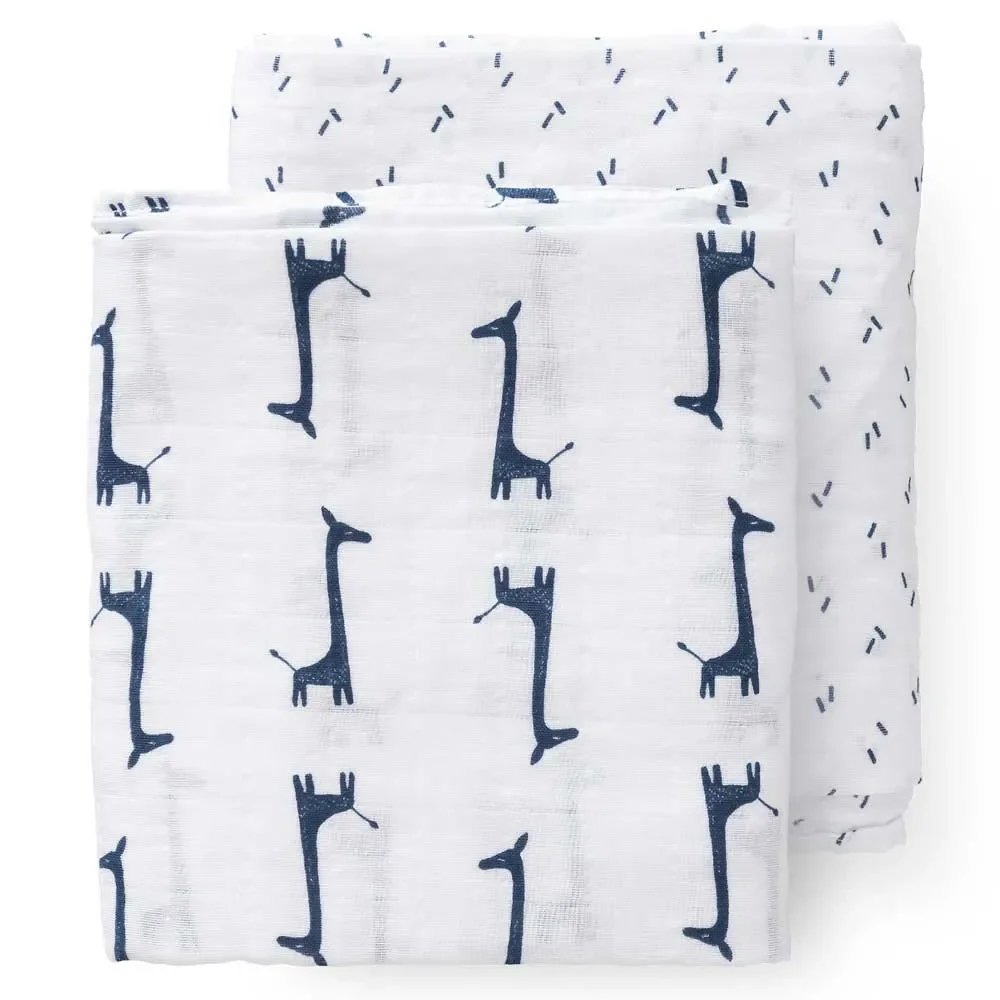 "Fresk Chiffon de gaze Swaddle Girafe bleu image"