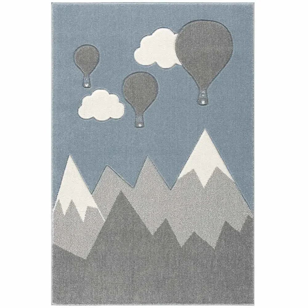 "Scandic Living Tapis enfant Montagnes & Ballon gris argenté image"