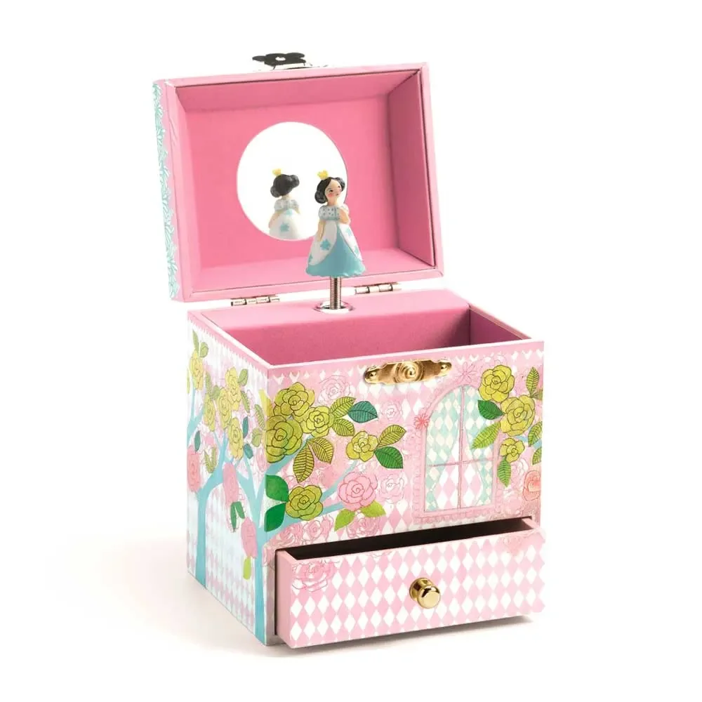 "Djeco Boîte à bijoux avec boîte à musique Princesse avec petits oiseaux image"