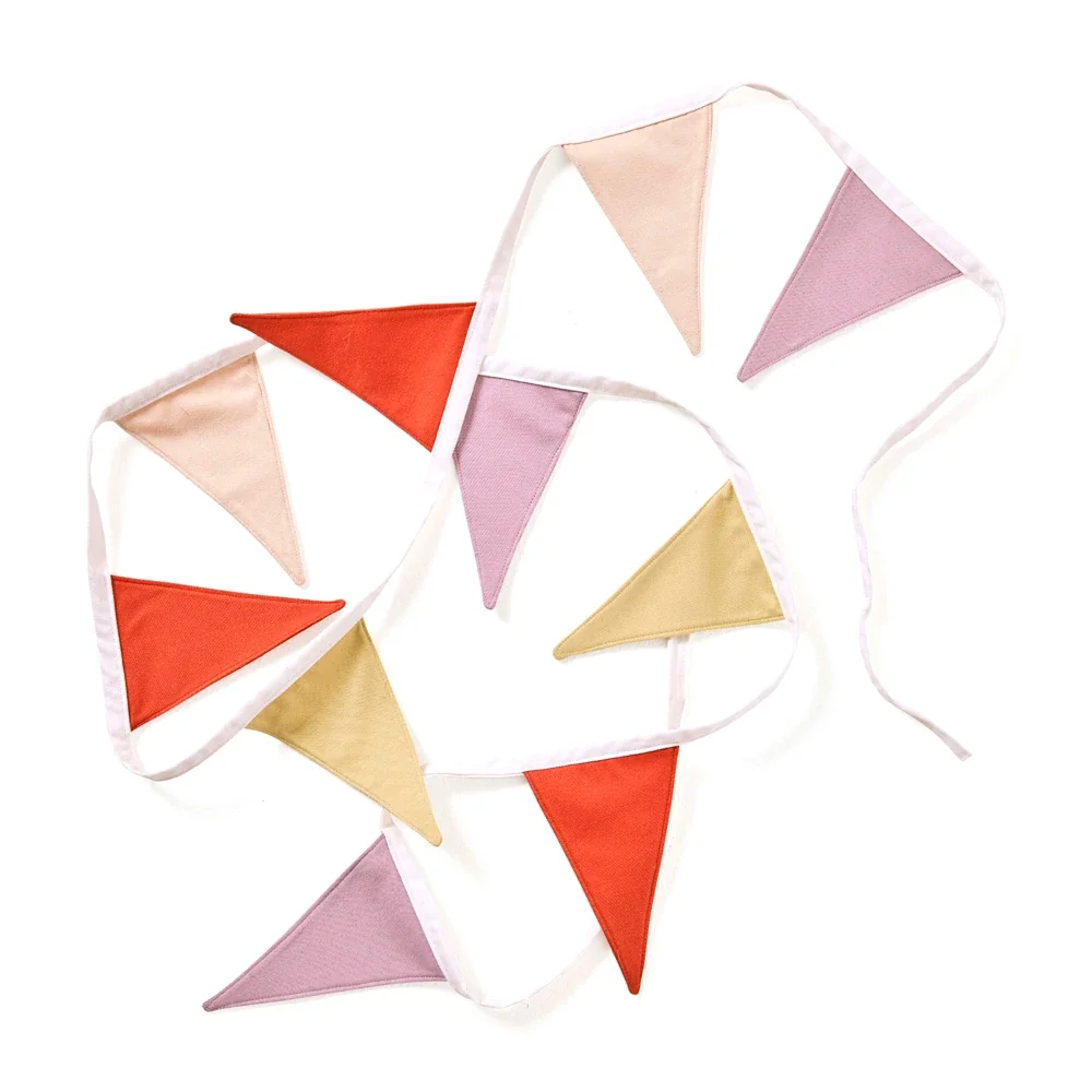 Kids Concept Tissu Guirlande de fanions rouge violet