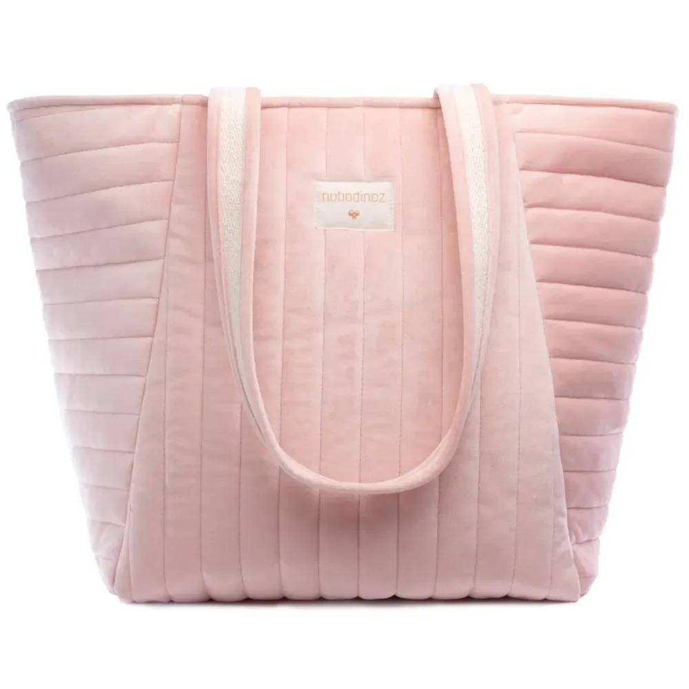 "Nobodinoz Sac à langer Savanna rose velours image"