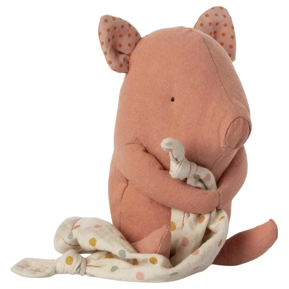 "Maileg peluche cochon avec doudou et boîte à musique image"