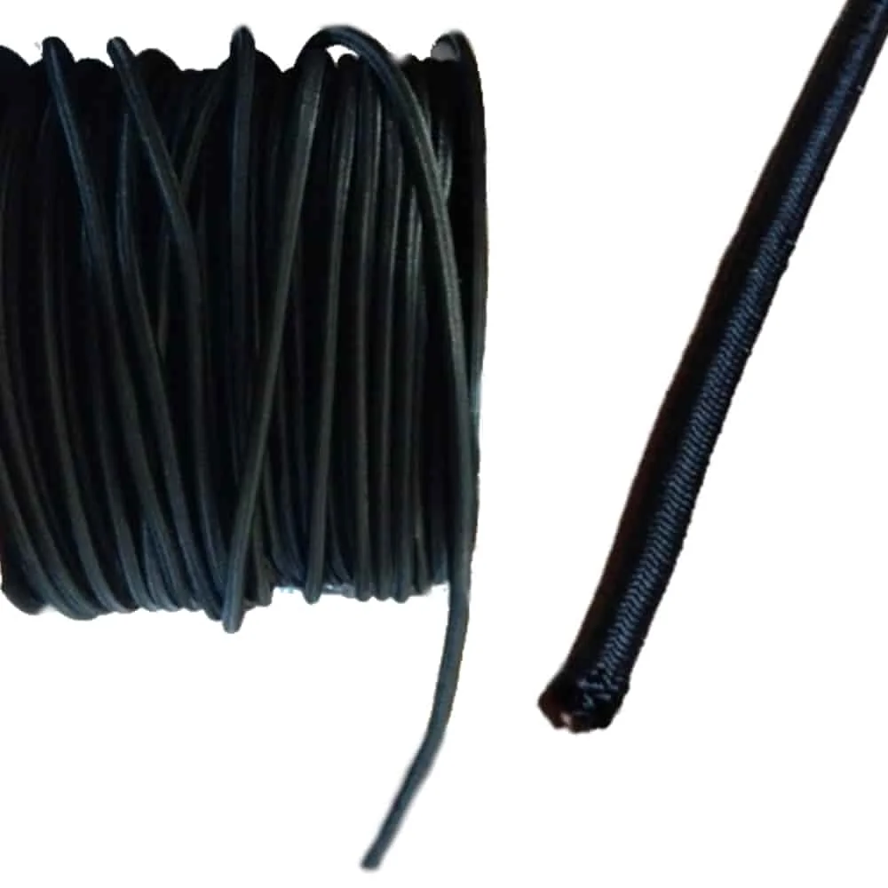 Corde Élastique Noire 8 mm : Sandow Polyvalent, 1 m et Résistante aux UV